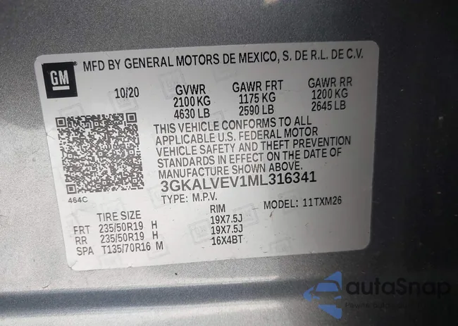 3GKALVEV1ML316341: 42328363