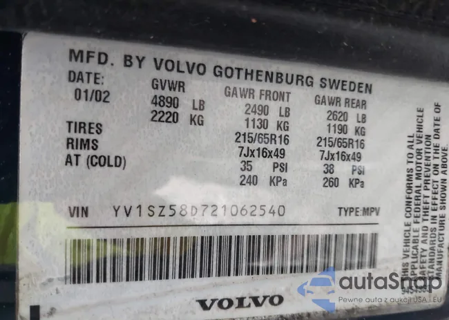 YV1SZ58D721062540: 42328599