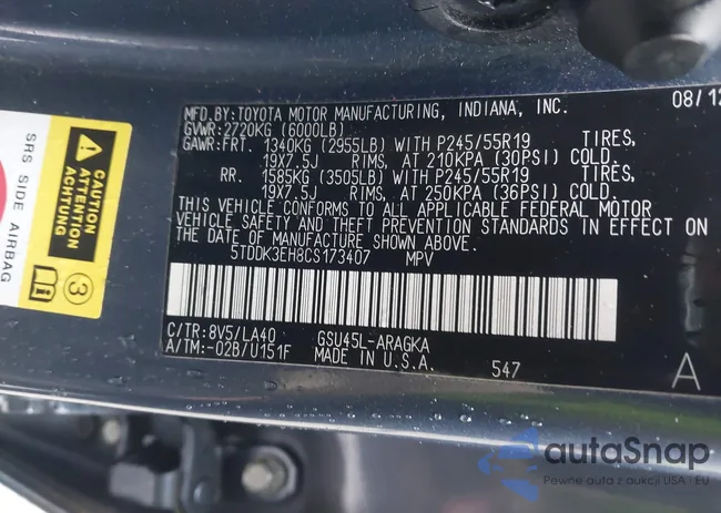 5TDDK3EH8CS173407: 42327833