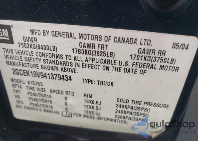 2GCEK19V941379434: 42327972