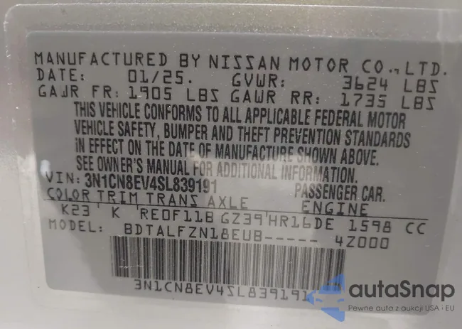 3N1CN8EV4SL839191: 42328004