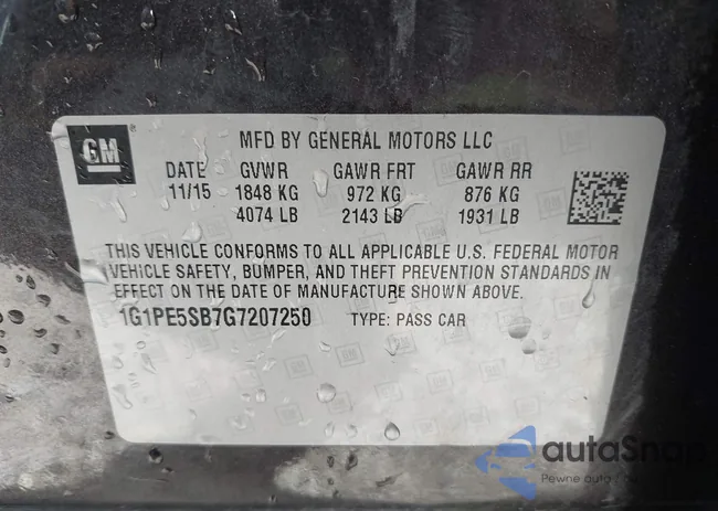 1G1PE5SB7G7207250: 42328100