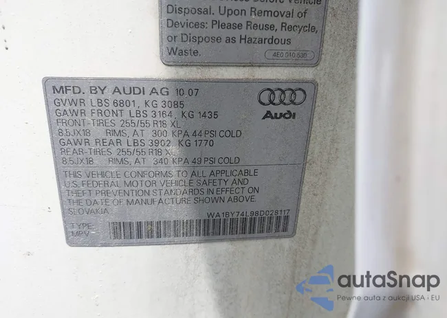 WA1BY74L98D028117: 42329262