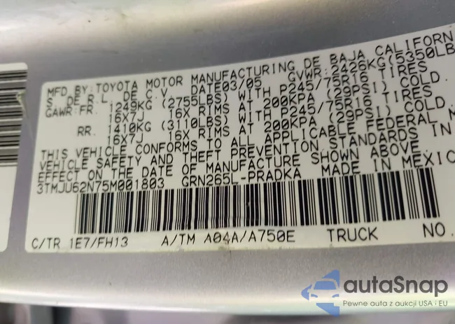 3TMJU62N75M001803: 42329450