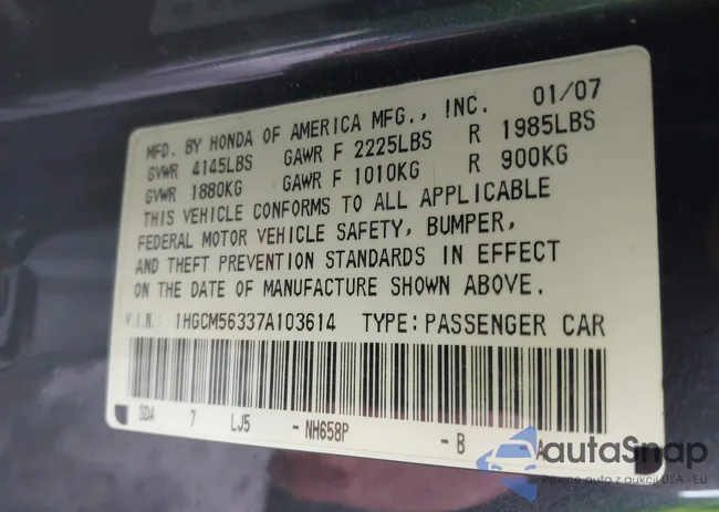 1HGCM56337A103614: 42329758