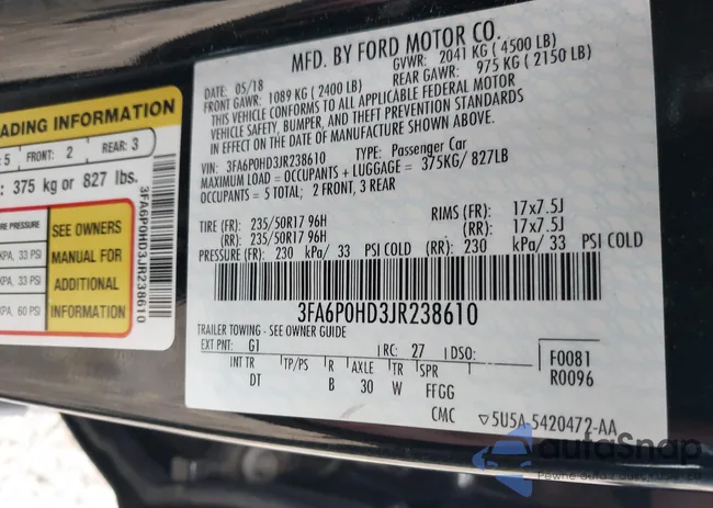 3FA6P0HD3JR238610: 42330221