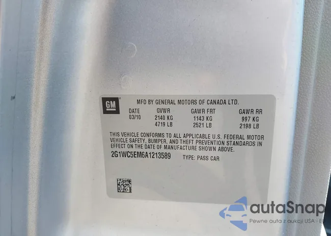 2G1WC5EM6A1213589: 42330406