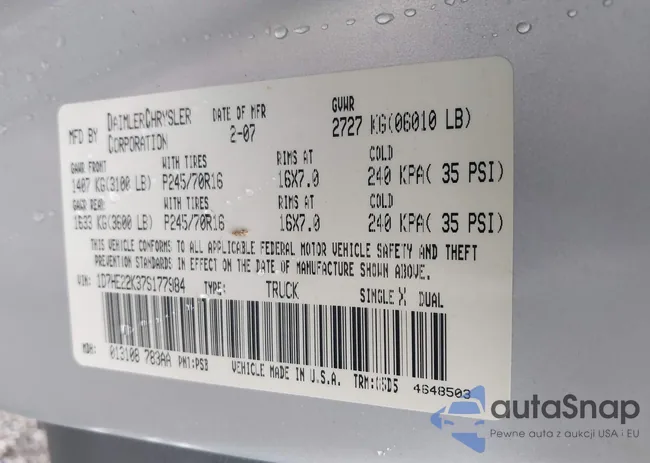 1D7HE22K37S177984: 42330481