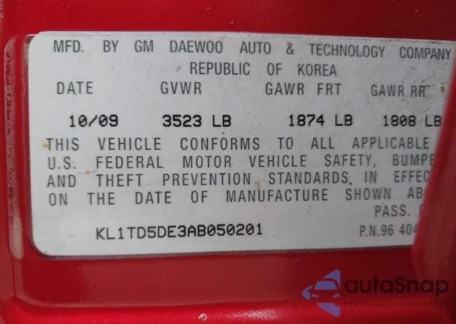 KL1TD5DE3AB050201: 42330603