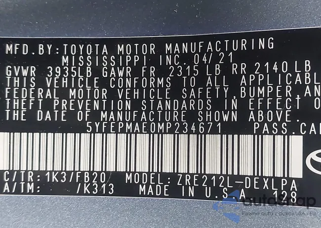 5YFEPMAE0MP234671: 42330704