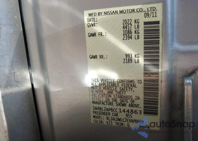 1N4BL2AP6CC144863: 42329805