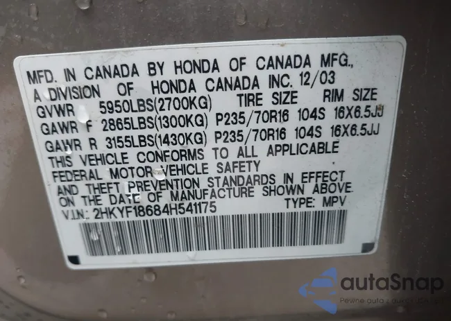 2HKYF18684H541175: 42329814