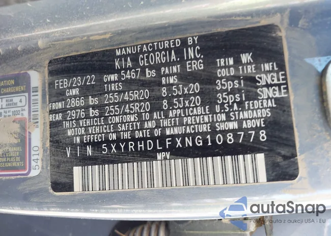 5XYRHDLFXNG108778: 42329845