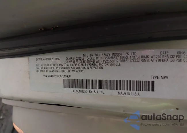 4S4BP61C367313460: 42329912