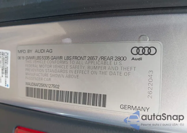 WAUD8AF25KN127502: 42329915