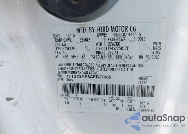 1FTSX2AR5AEB27005: 42329967