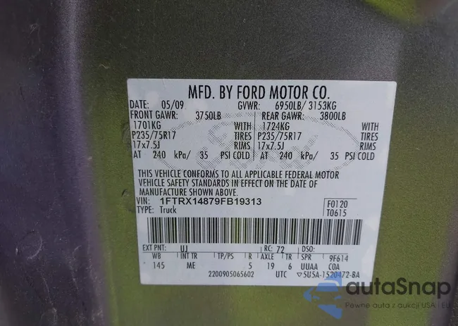 1FTRX14879FB19313: 42329994