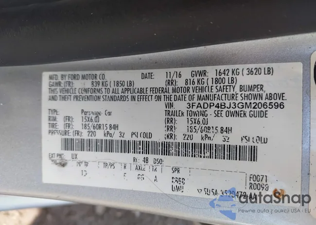 3FADP4BJ3GM206596: 42330099