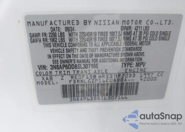 3N8AP6DD8SL307166: 42330120