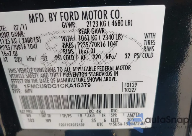 1FMCU9DG1CKA15379: 42331260