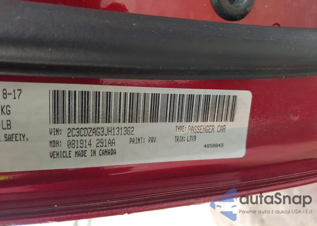 2C3CDZAG3JH131362: 42331337