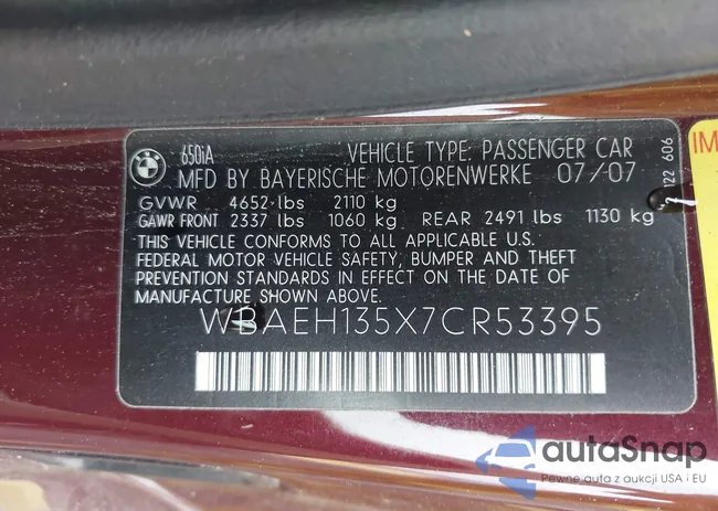 WBAEH135X7CR53395: 42331363