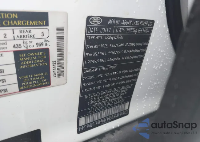 SALWZ2FE2HA144422: 42331478