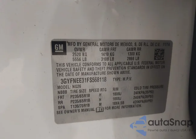 3GYFNEE31FS568118: 42331529