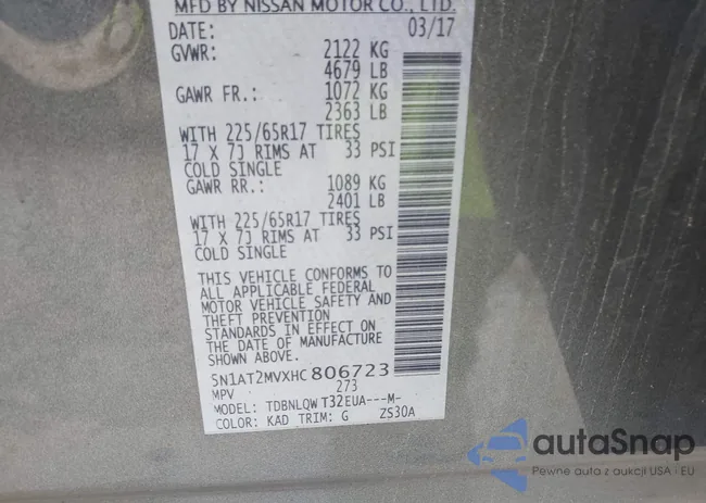 5N1AT2MVXHC806723: 42331531