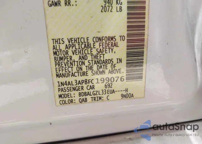 1N4AL3AP8FC199076: 42331575