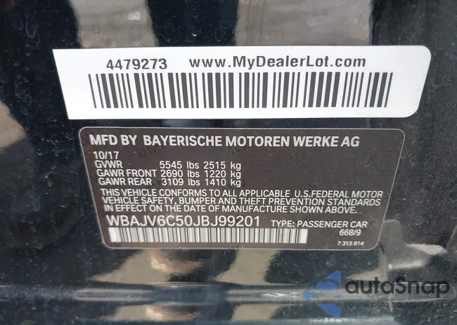 WBAJV6C50JBJ99201: 42331600