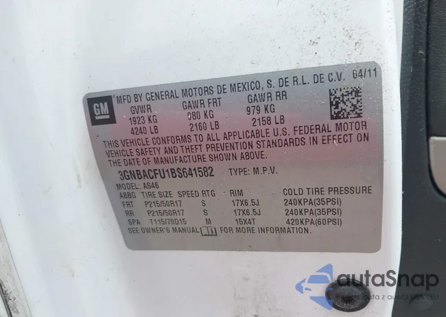 3GNBACFU1BS641582: 42331625