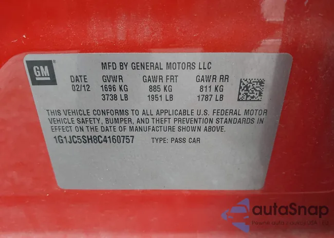 1G1JC5SH8C4160757: 42331700