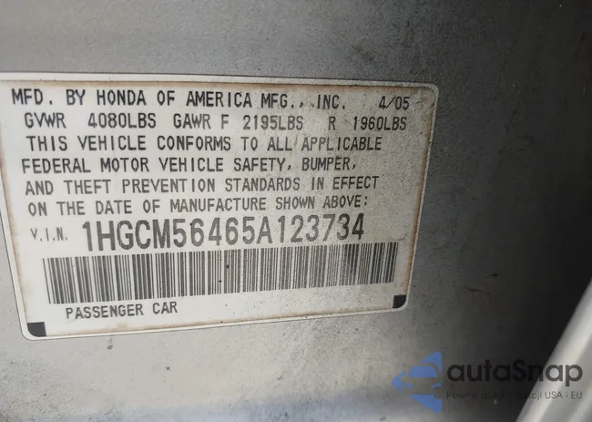 1HGCM56465A123734: 42331722