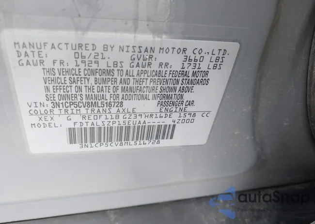 3N1CP5CV8ML516728: 42330774