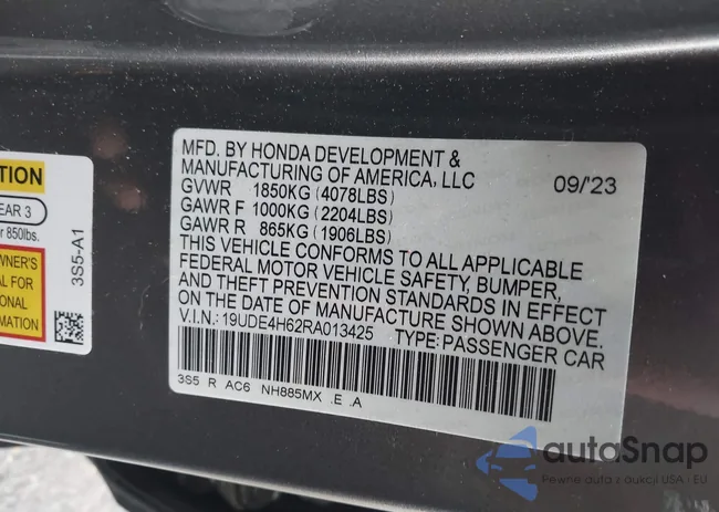 19UDE4H62RA013425: 42330917