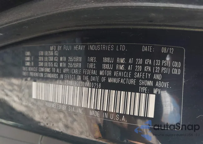 4S4WX9GD3D4400258: 42330950