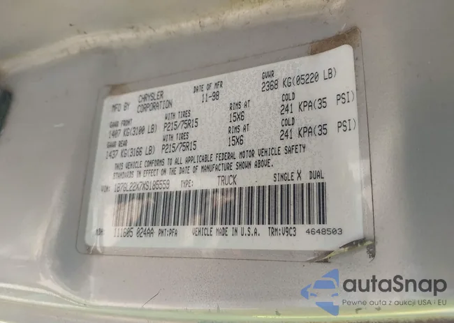 1B7GL22X7XS185559: 42330984