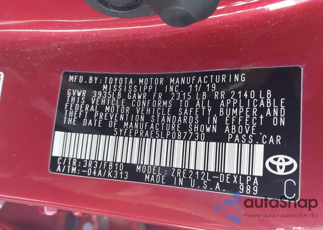 5YFEPRAE5LP087730: 42331056