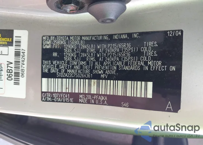 5TDZA22C75S264361: 42332335