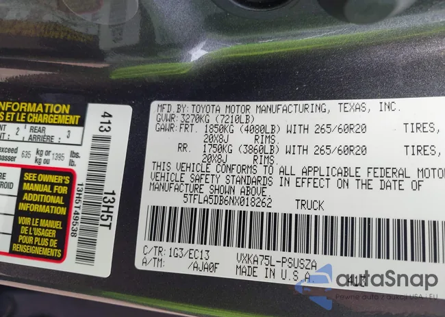 5TFLA5DB6NX018262: 42332590