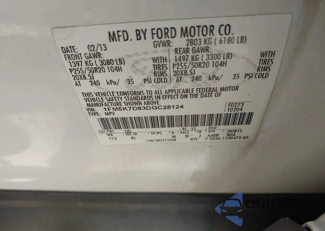 1FM5K7D83DGC28124: 42331930