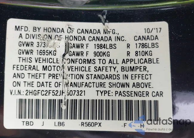 2HGFC2F52JH507321: 42332051