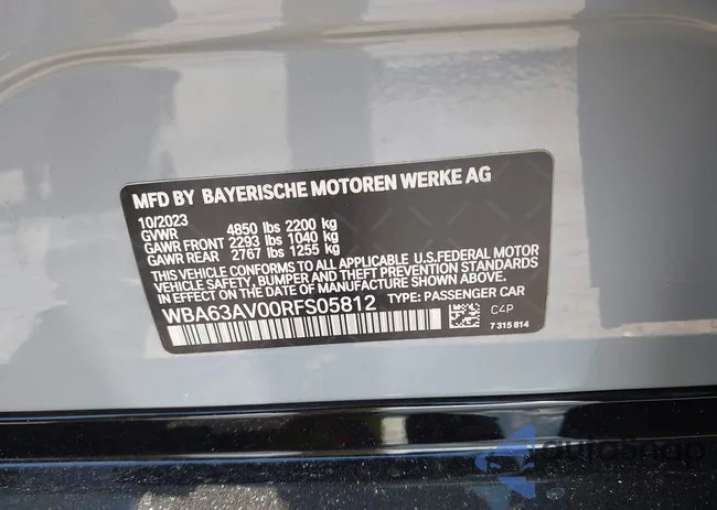 WBA63AV00RFS05812: 42333171