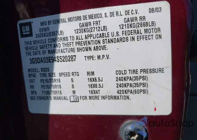 3G5DA03E94S520287: 42333378