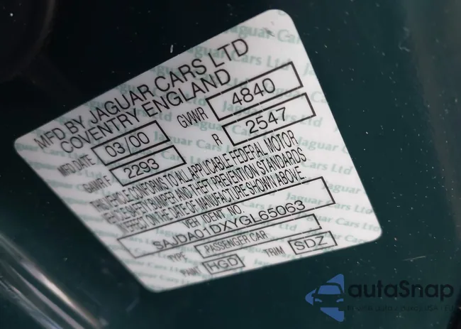 SAJDA01DXYGL65063: 42333463