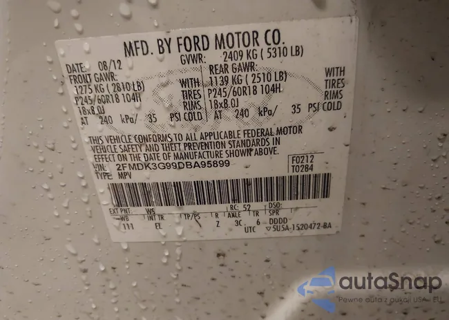 2FMDK3G99DBA95899: 42333485