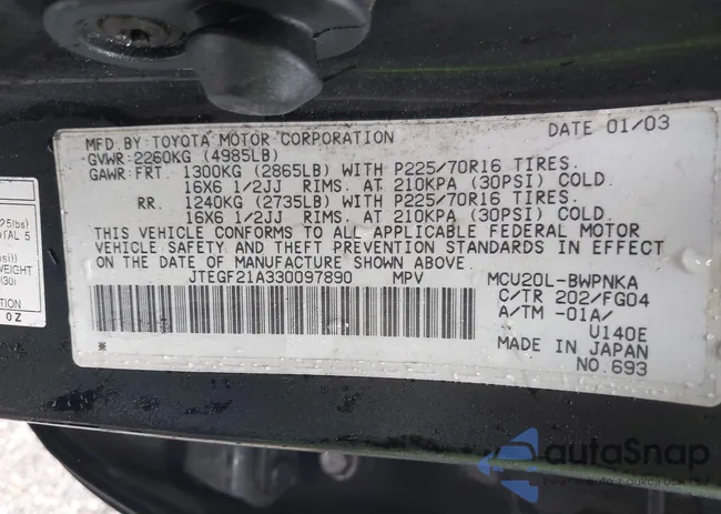 JTEGF21A330097890: 42333500