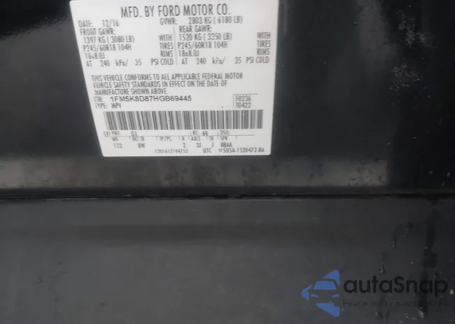 1FM5K8D87HGB69445: 42333669