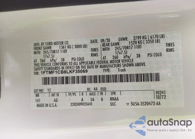 1FTMF1CB8LKF35069: 42332865